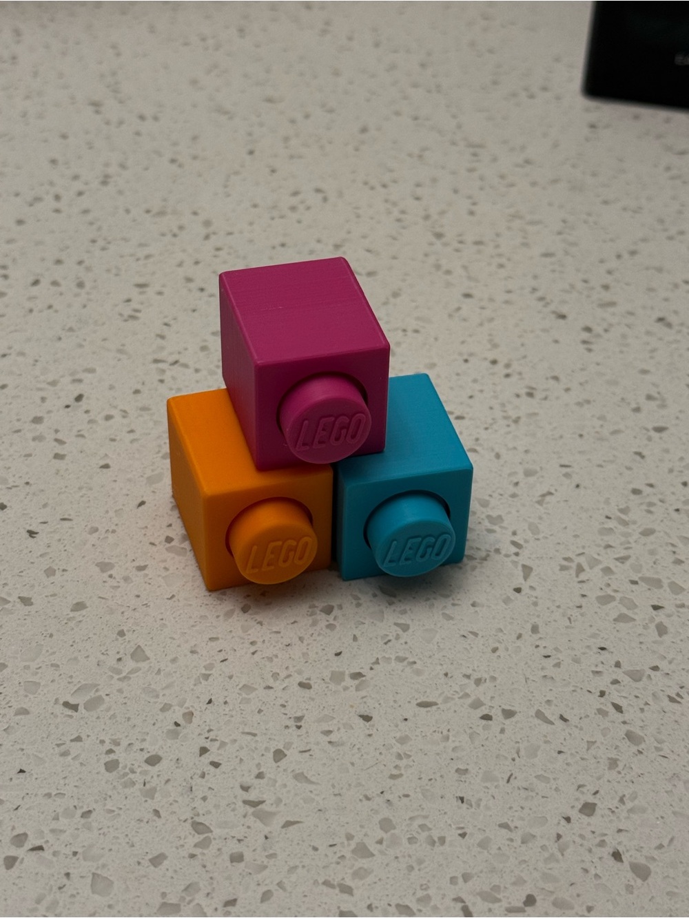 LEGO Bright Color Stackable Blocks - Pink, Orange & Blue Fidget Clicker